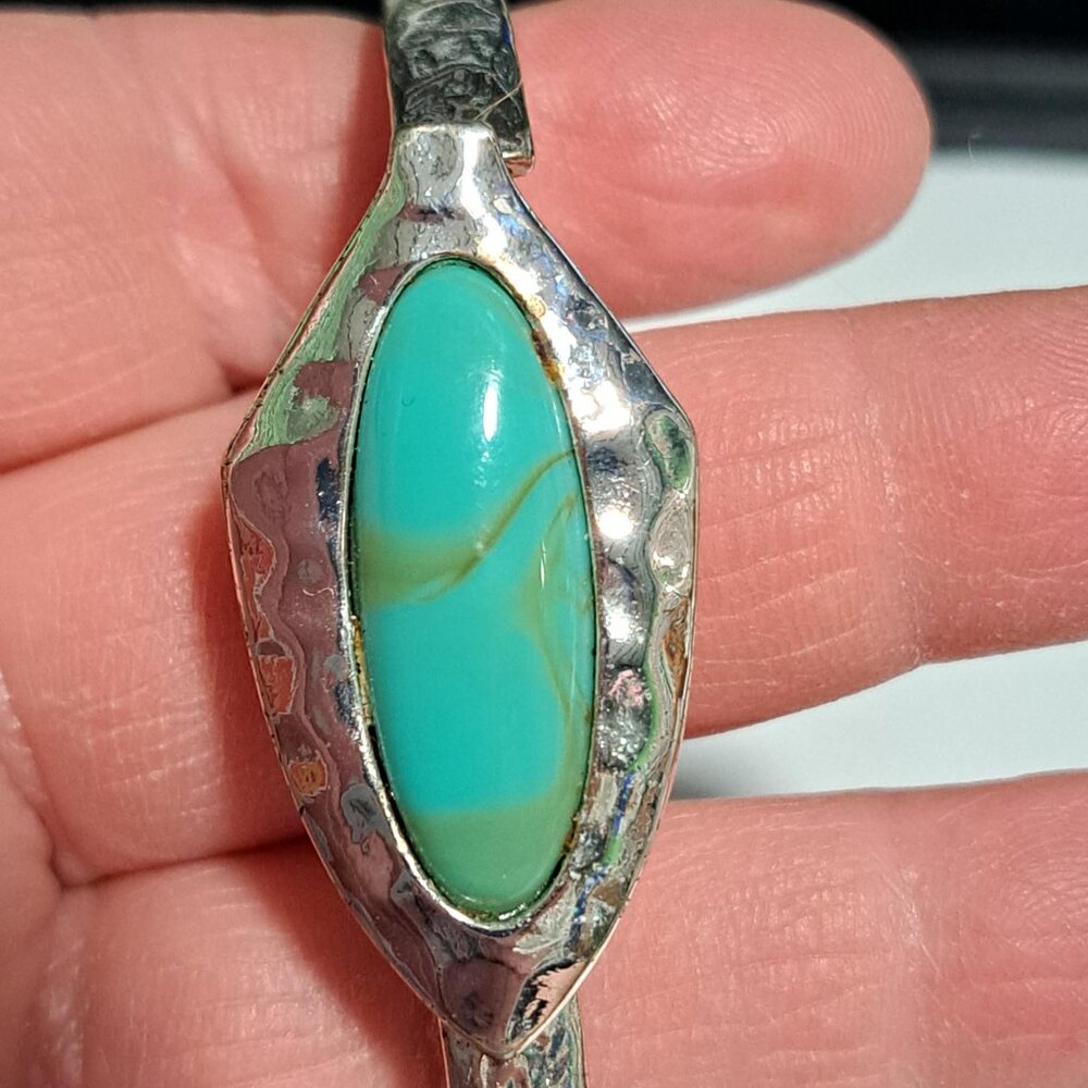Turquoise and silver bracelet - Picture 4 of 6